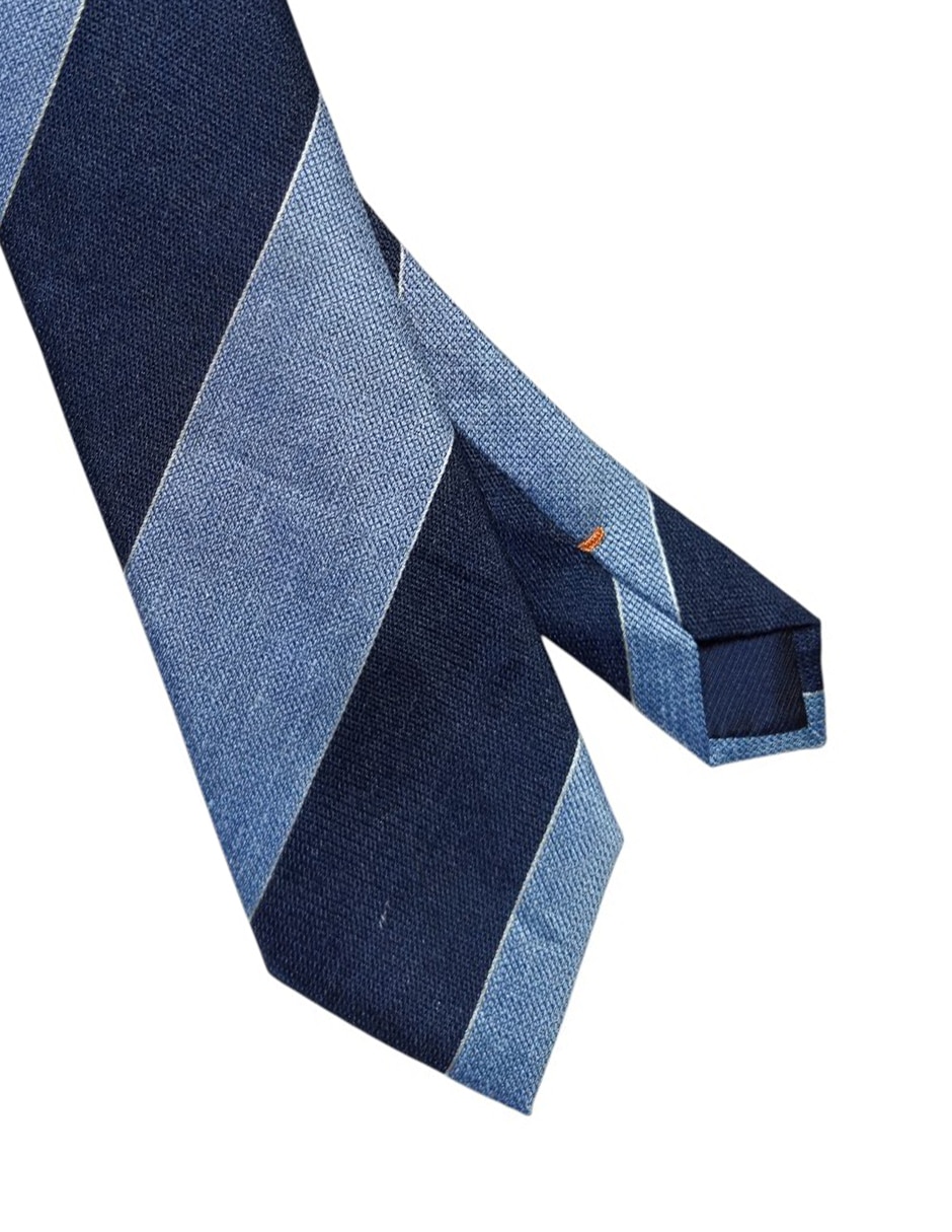 Corbata regular de seda estampado a rayas para hombre 5