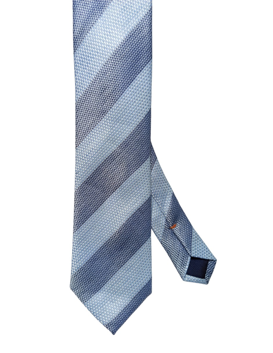 Corbata regular de seda estampado a rayas para hombre 1