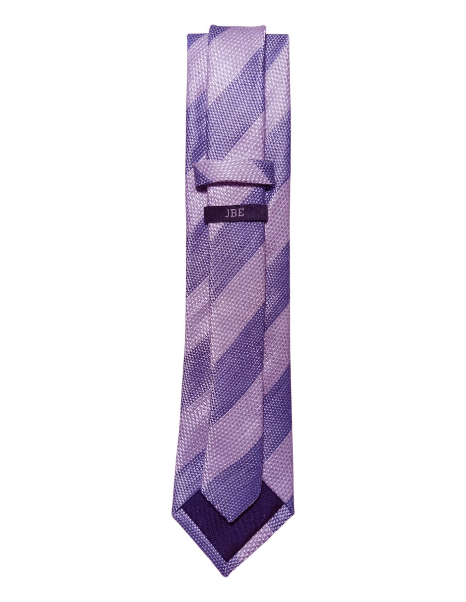 Corbata regular de seda estampado a rayas para hombre 2