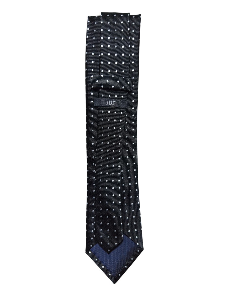 Corbata JBE regular de seda estampado lunares para hombre