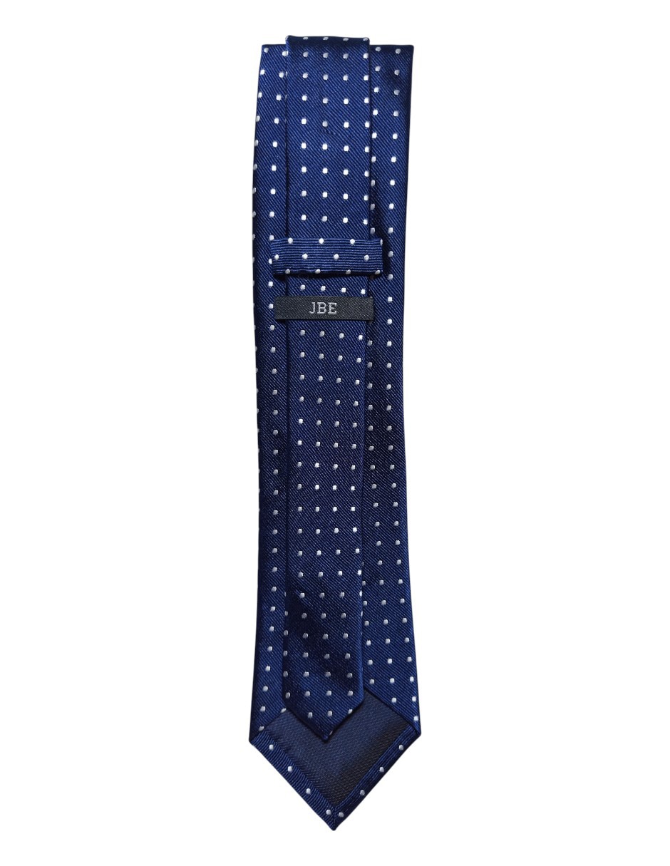 Corbata JBE regular de seda estampado lunares para hombre