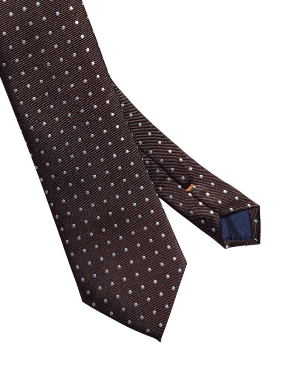 Corbata regular de seda estampado lunares para hombre 2