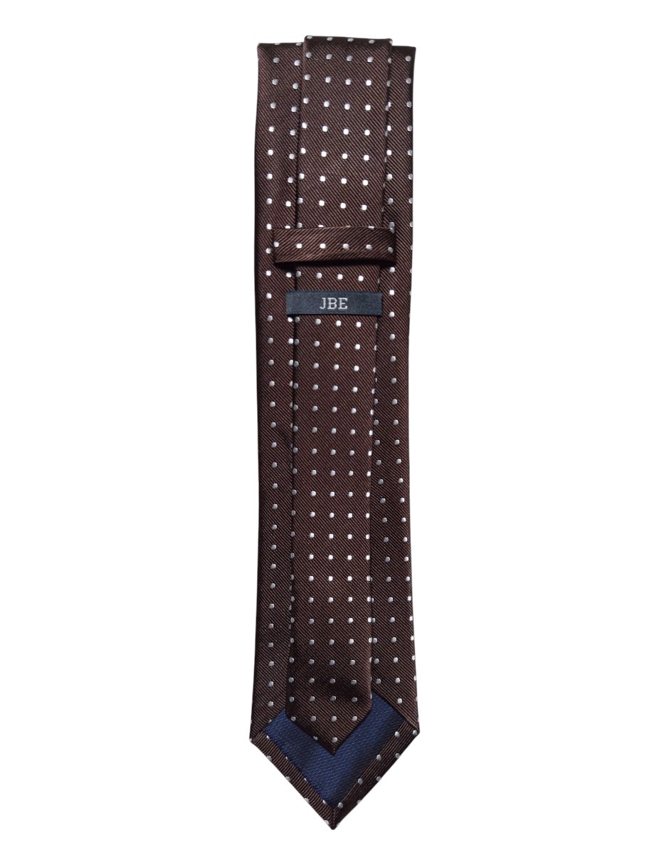 Corbata regular de seda estampado lunares para hombre 3