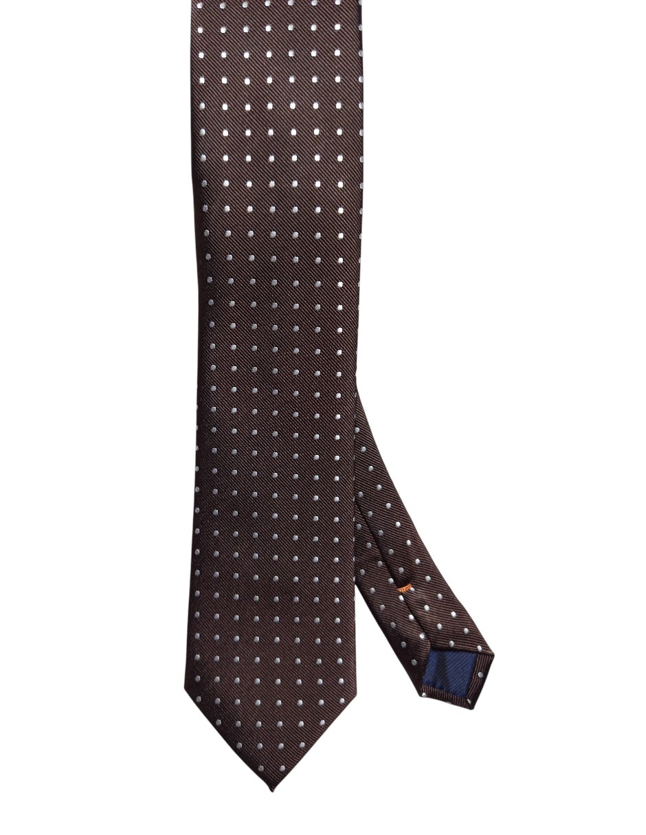 Corbata regular de seda estampado lunares para hombre 1