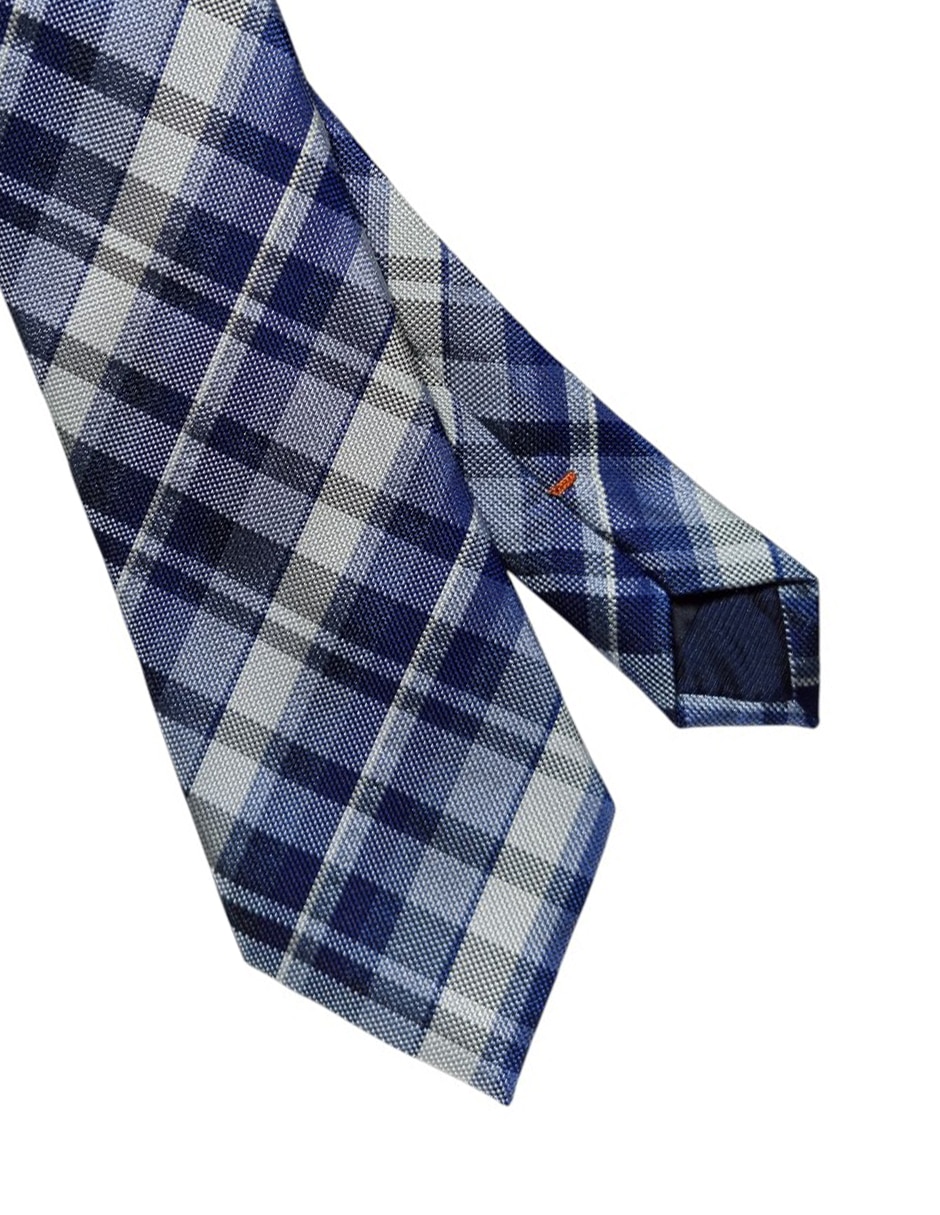 Corbata JBE regular de seda estampado a cuadros para hombre