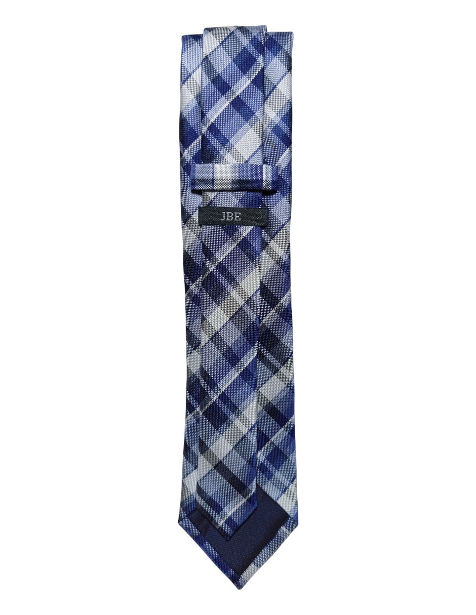Corbata JBE regular de seda estampado a cuadros para hombre