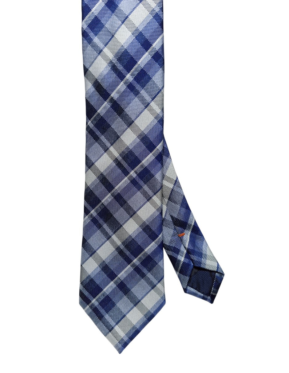 Corbata regular de seda estampado a cuadros para hombre