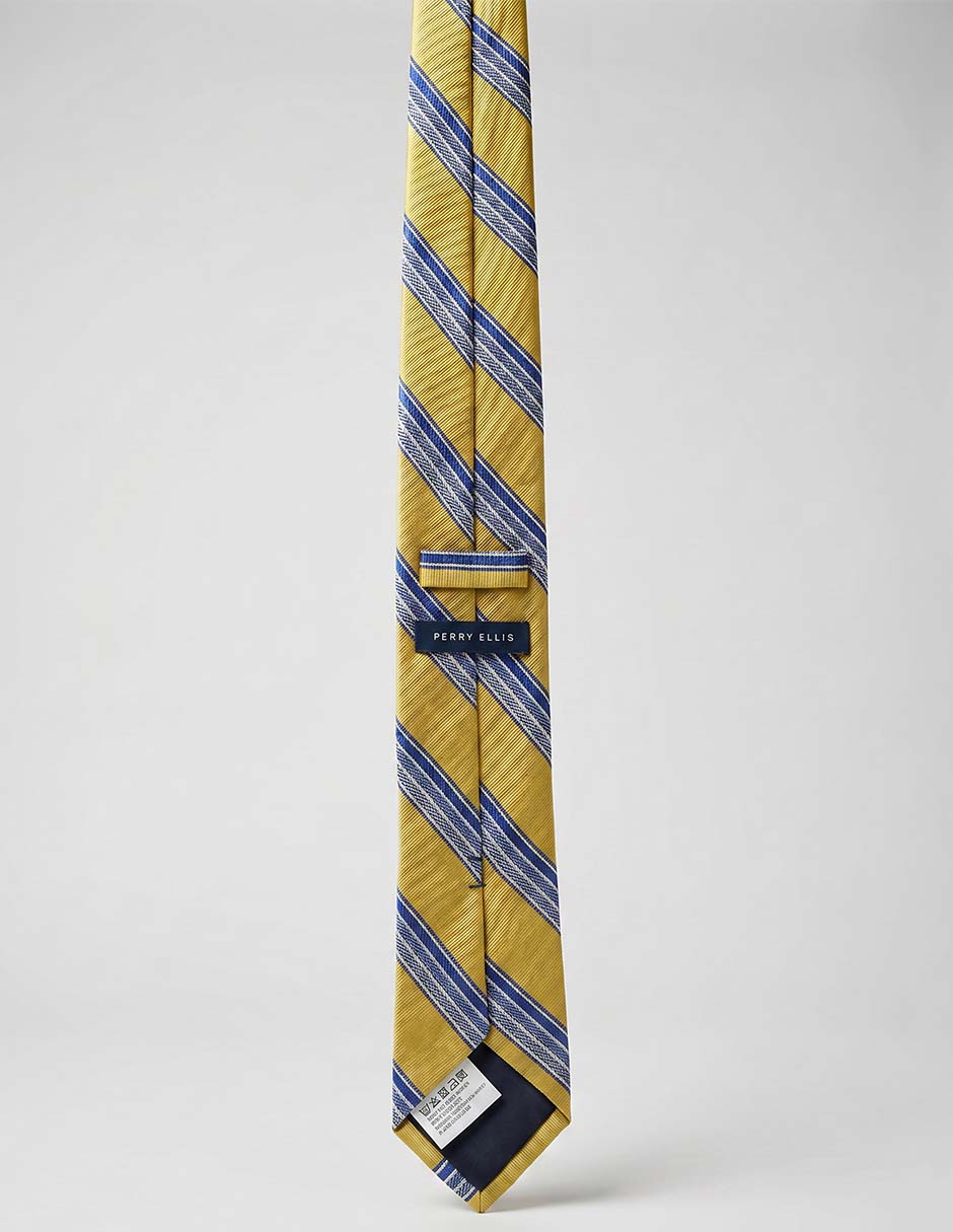 Corbata regular de seda estampado a rayas para hombre