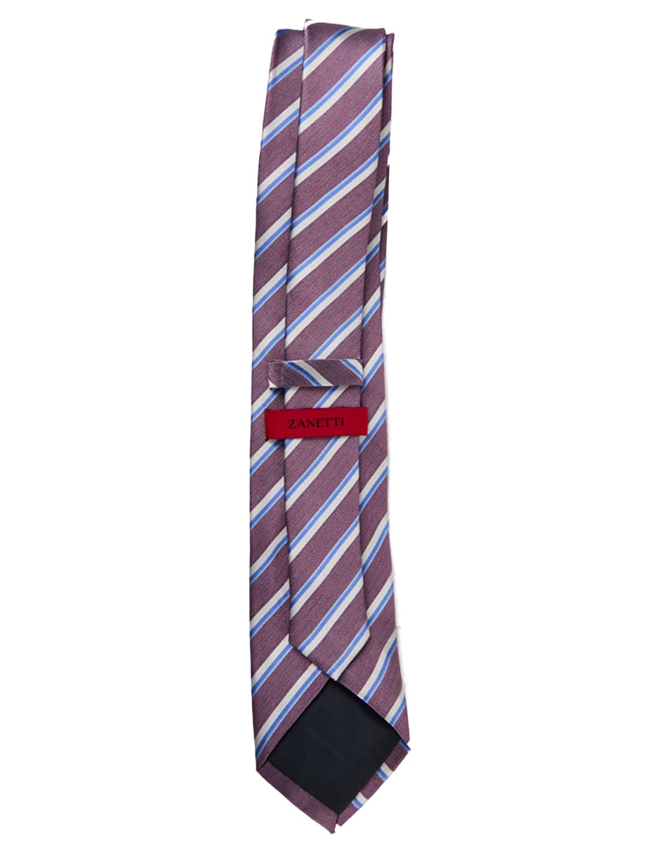 Corbata slim de seda estampado a rayas para hombre