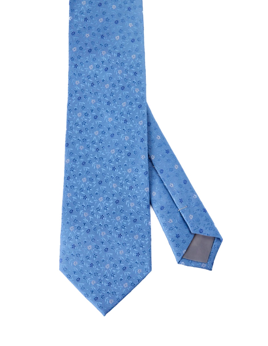 Corbata Zanetti slim de seda estampado floral para hombre