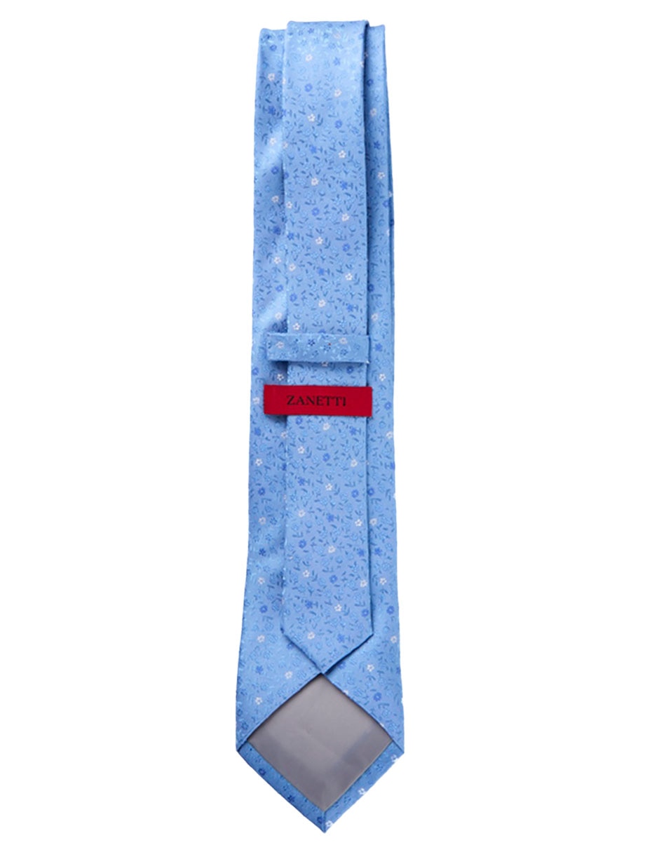 Corbata Zanetti slim de seda estampado floral para hombre