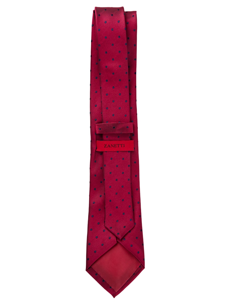 Corbata slim de seda estampado lunares para hombre 3