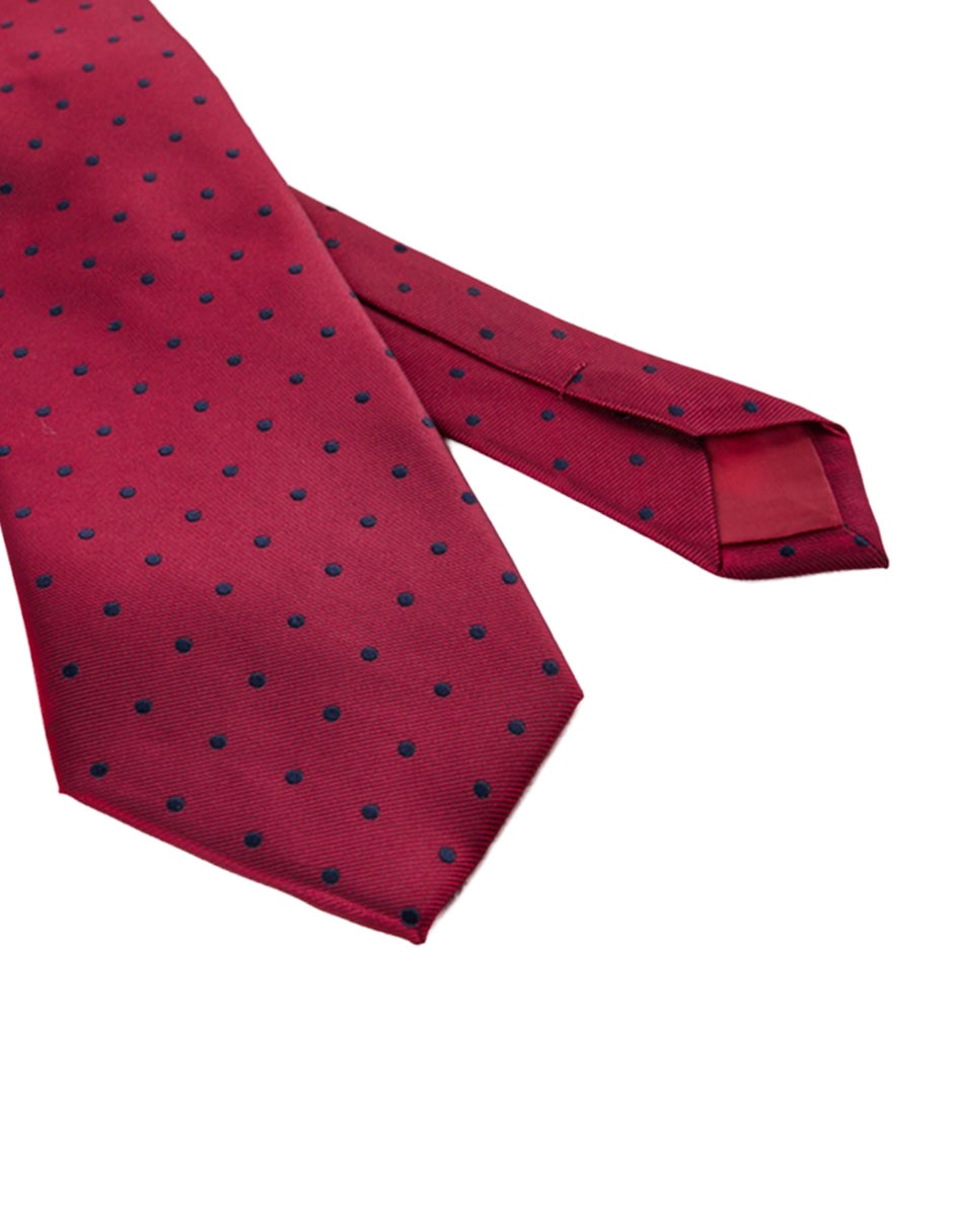Corbata slim de seda estampado lunares para hombre 2