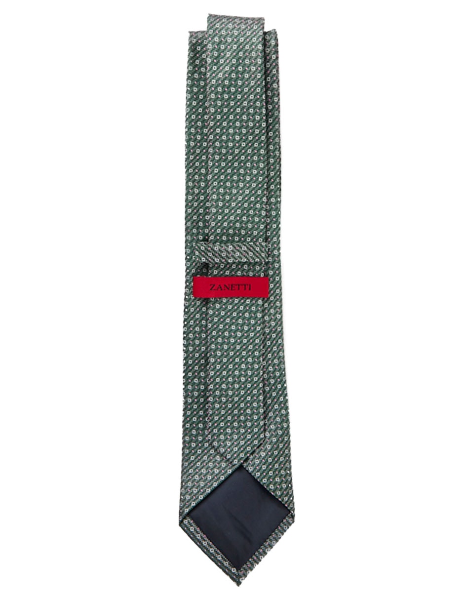 Corbata slim de seda estampado rombos para hombre