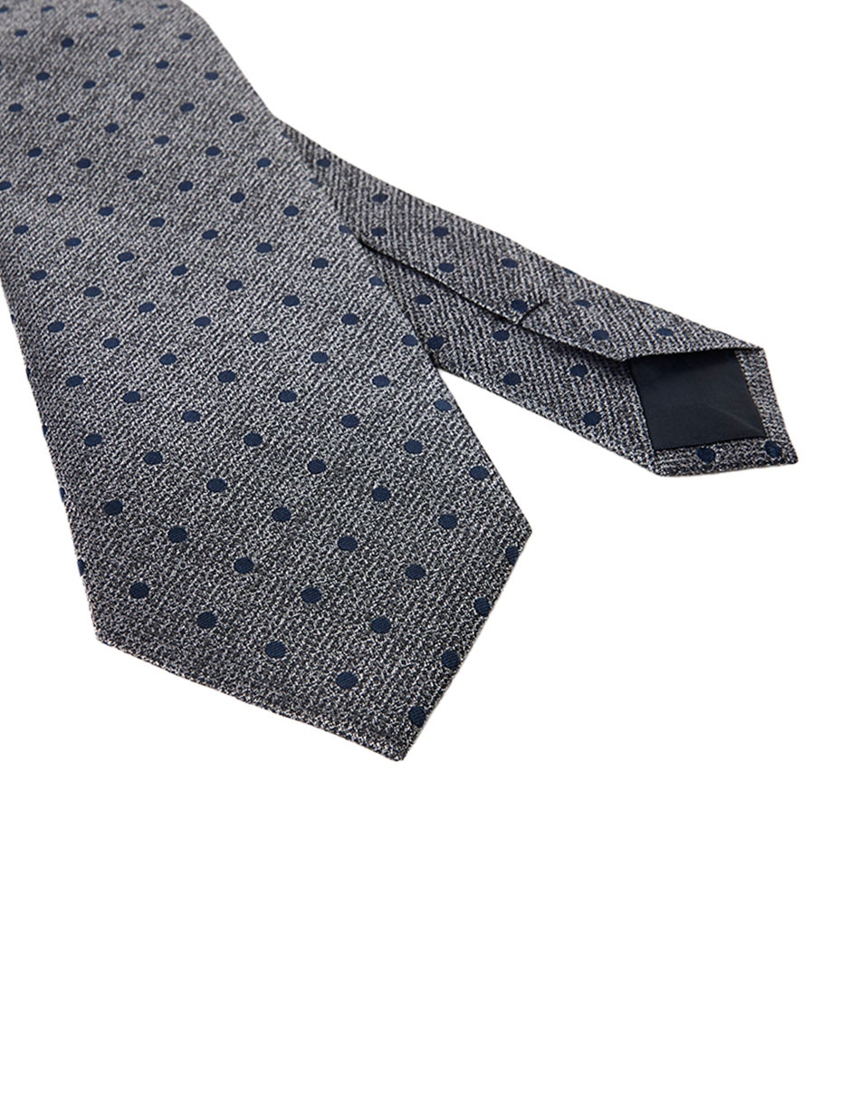Corbata slim (4-6 cm) "de" seda "estampado" lunares "para" hombre 3