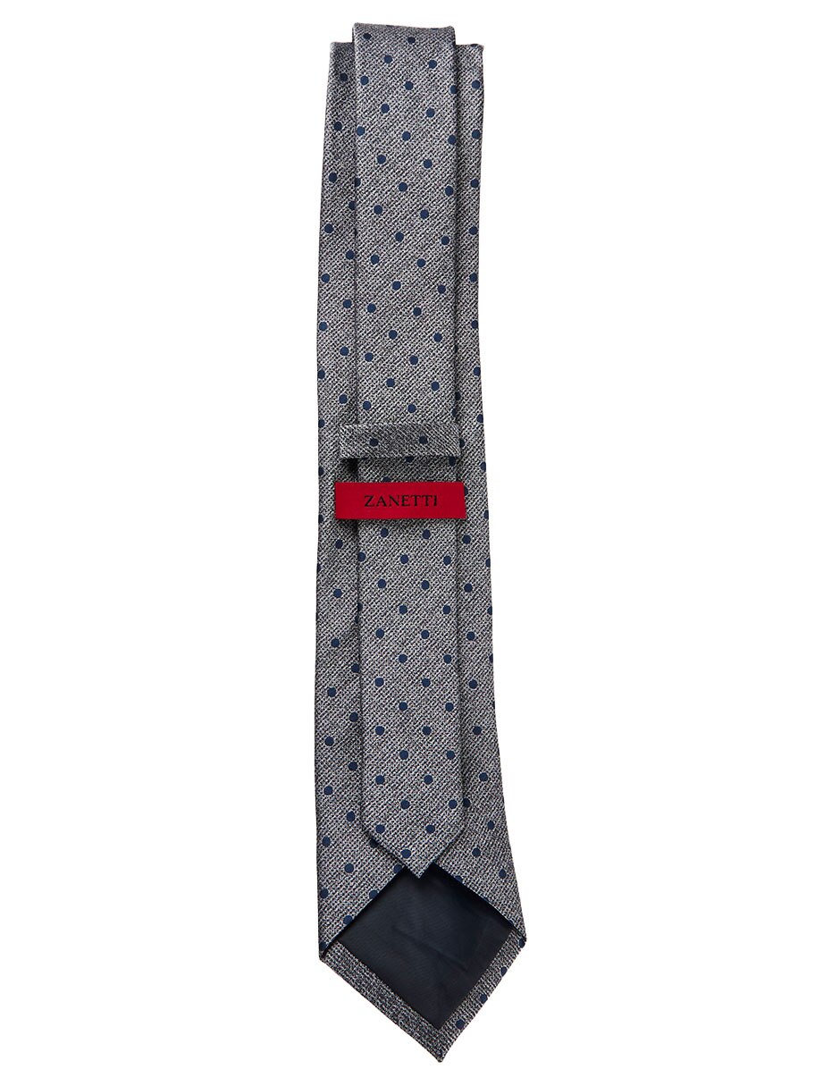 Corbata slim de seda estampado lunares para hombre 3