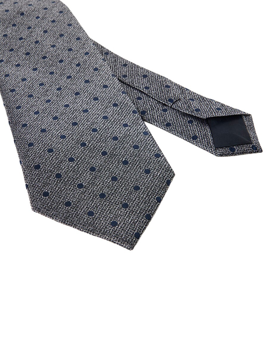 Corbata slim de seda estampado lunares para hombre 2