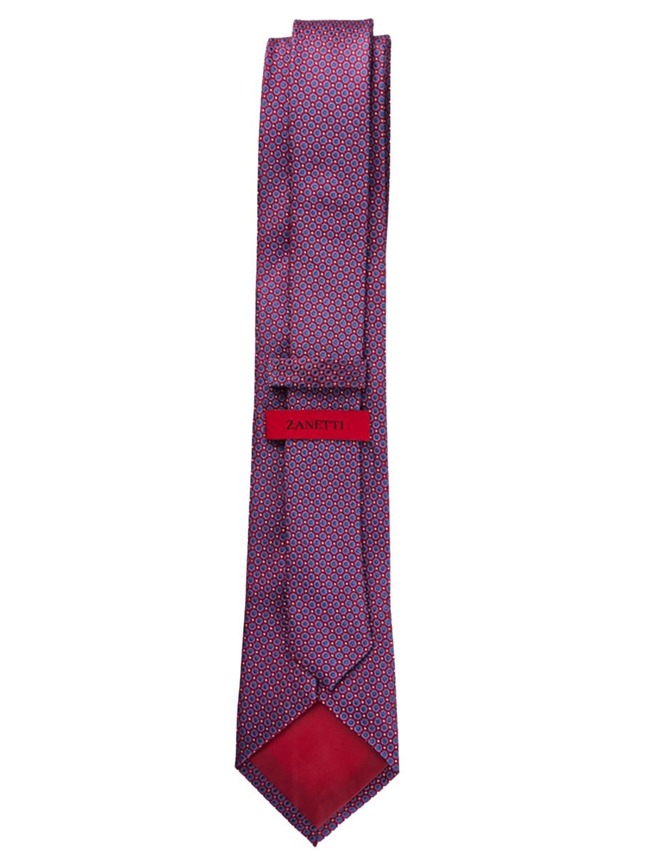 Corbata slim de seda estampado lunares para hombre