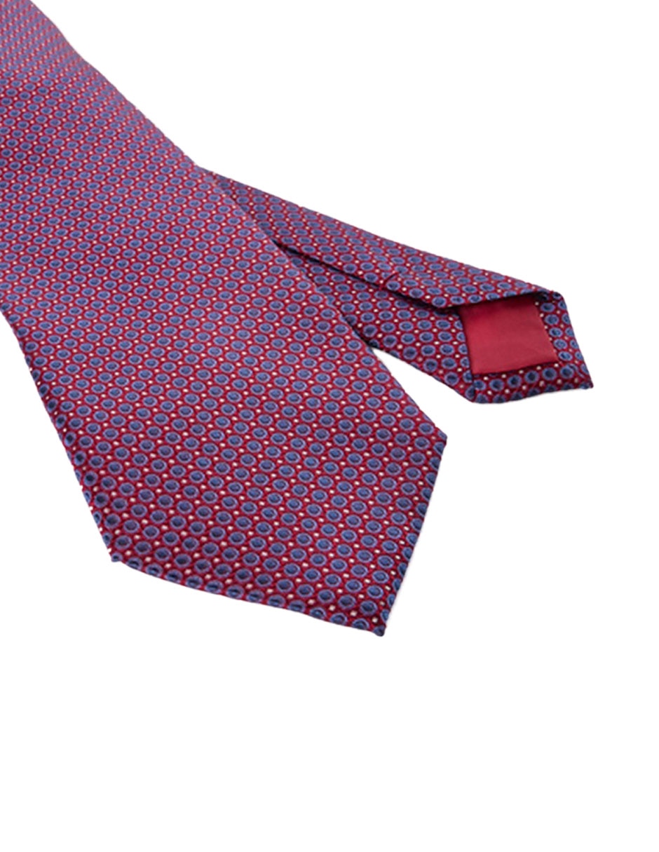 Corbata slim de seda estampado lunares para hombre