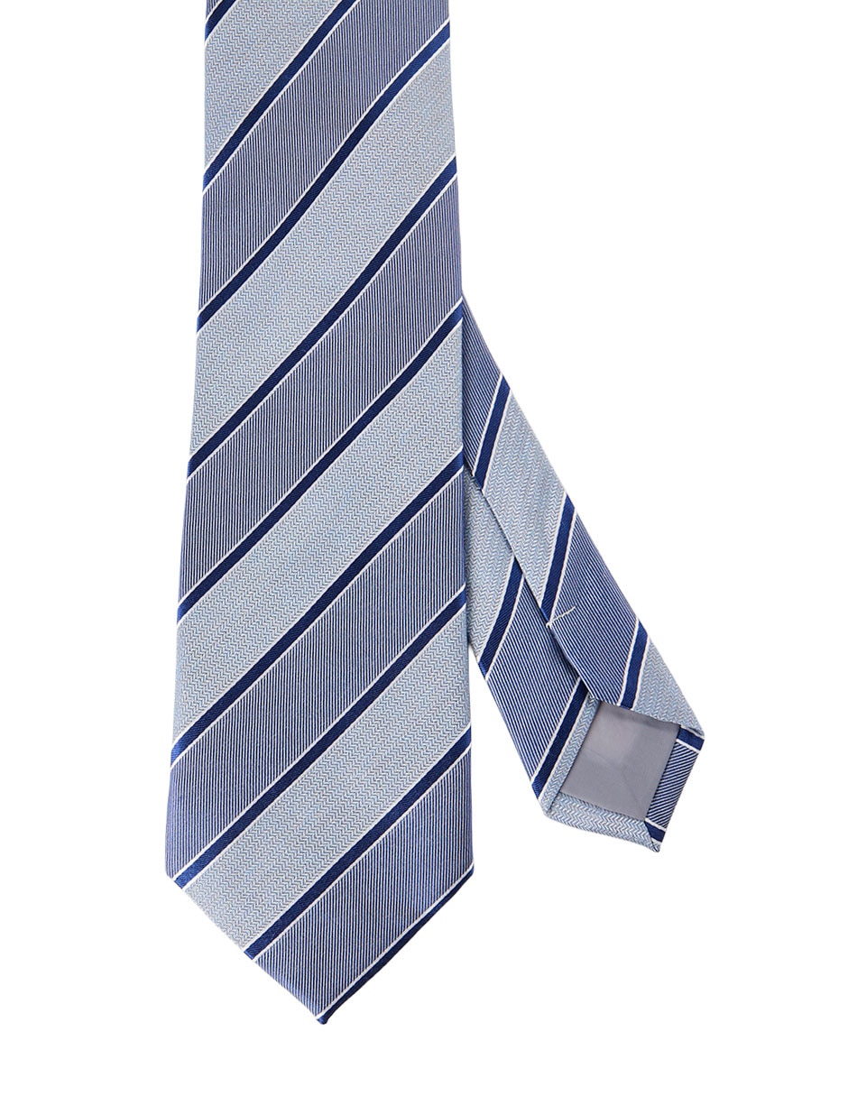 Corbata slim de seda estampado a rayas para hombre