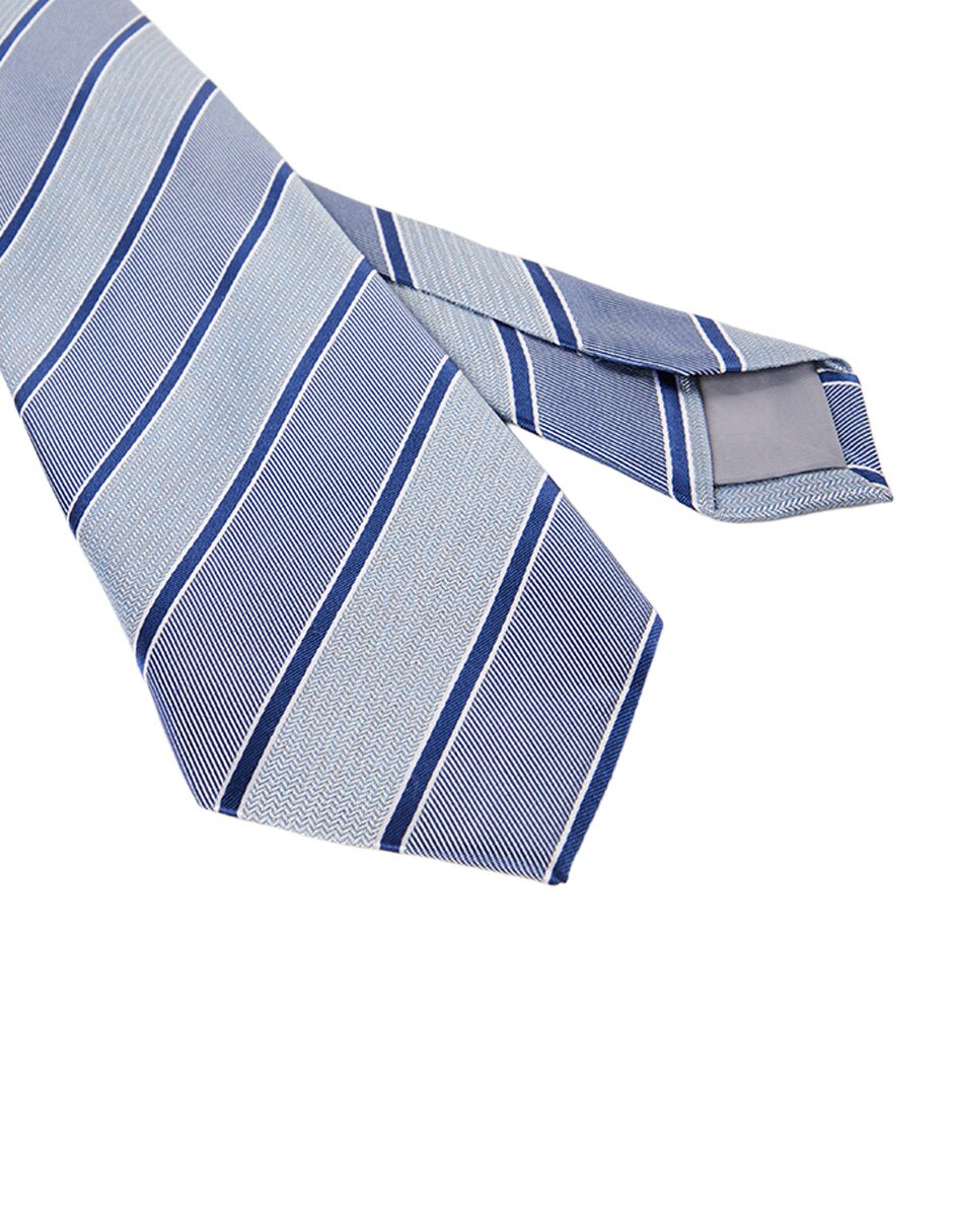 Corbata slim de seda estampado a rayas para hombre 2
