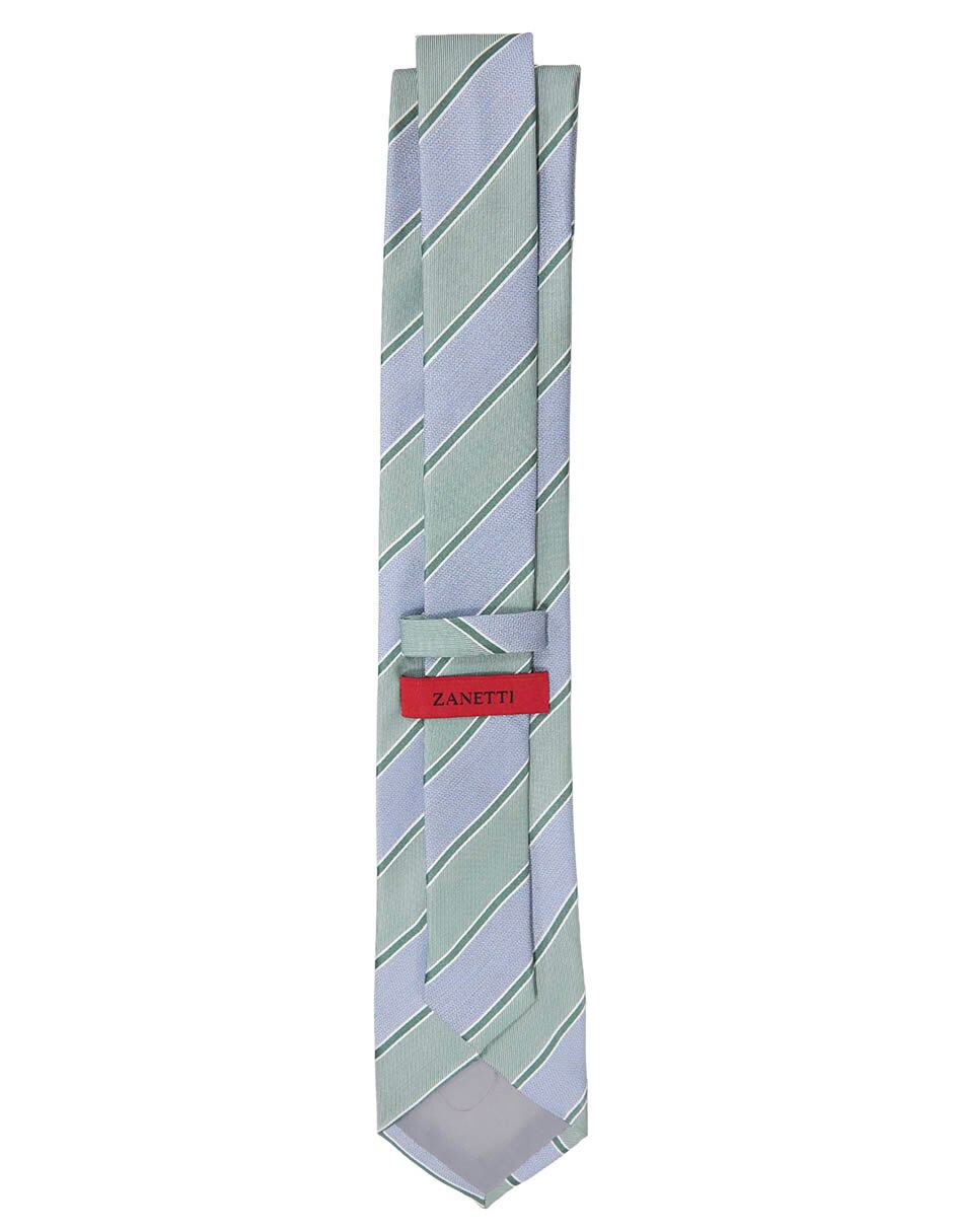 Corbata slim de seda estampado a rayas para hombre 3
