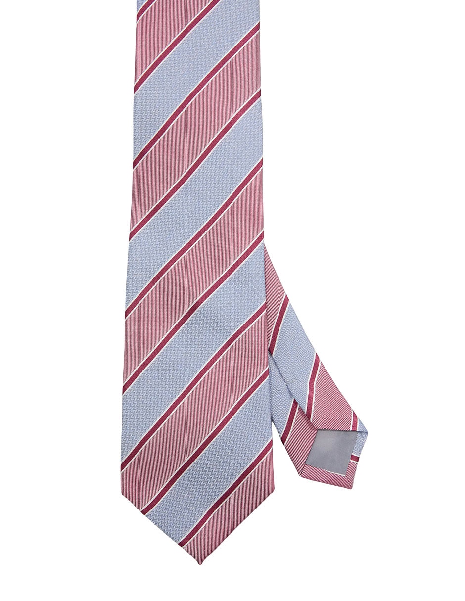 Corbata Slim (4-6 Cm) De Seda Estampado A Rayas Para Hombre
