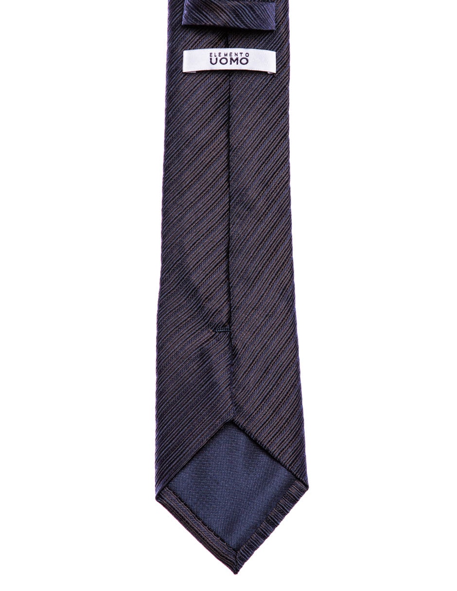 Corbata regular de seda y poliéster estampado a rayas para hombre 2