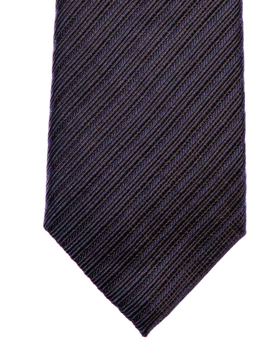 Corbata regular de seda y poliéster estampado a rayas para hombre