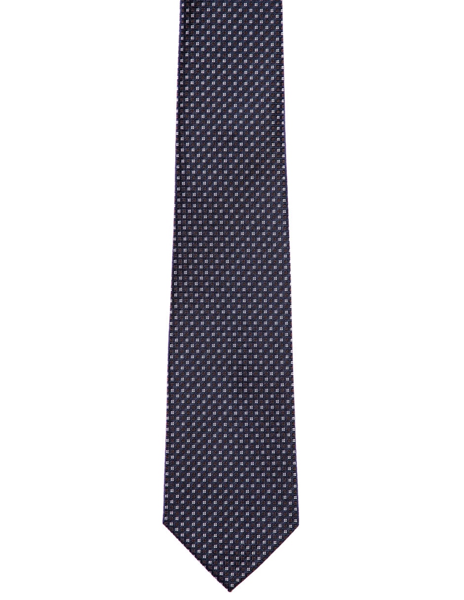 Corbata regular de seda estampado a cuadros para hombre 2