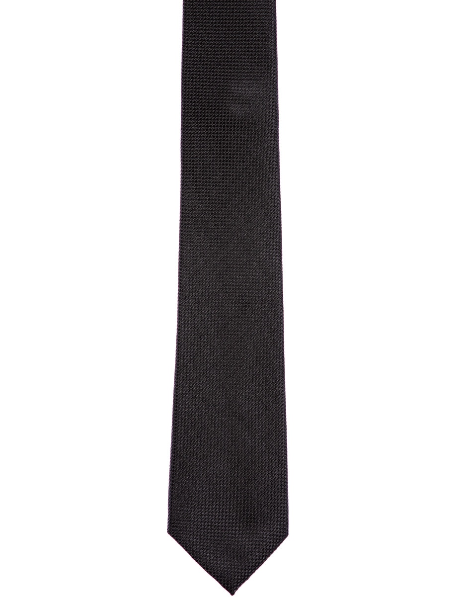 Corbata regular de seda estampado a cuadros para hombre 3