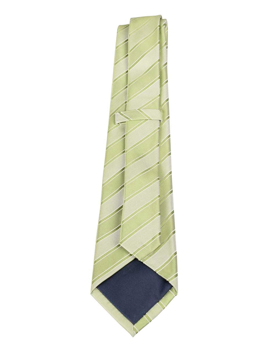 Corbata regular de seda estampado a rayas para hombre 3