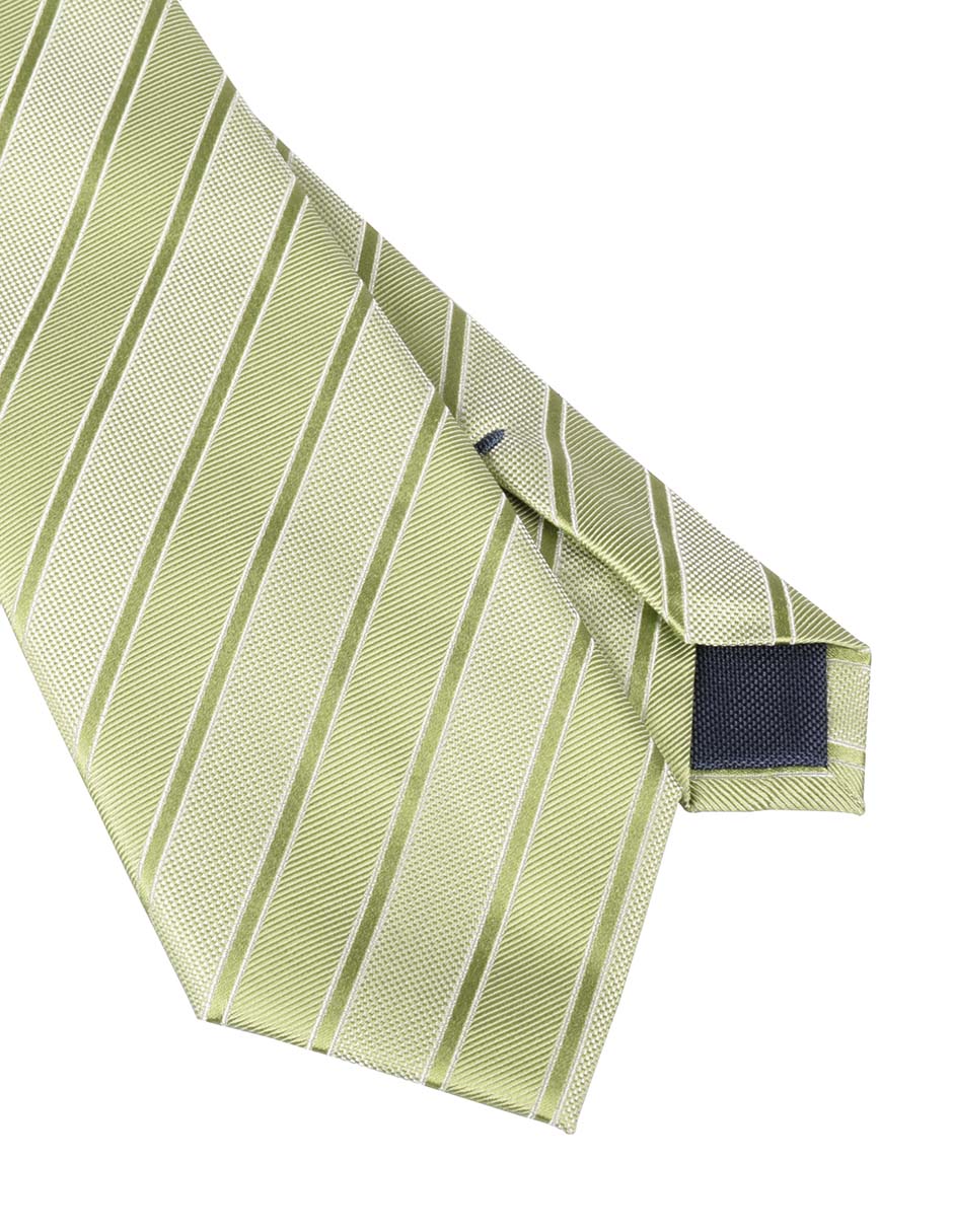 Corbata regular de seda estampado a rayas para hombre 2