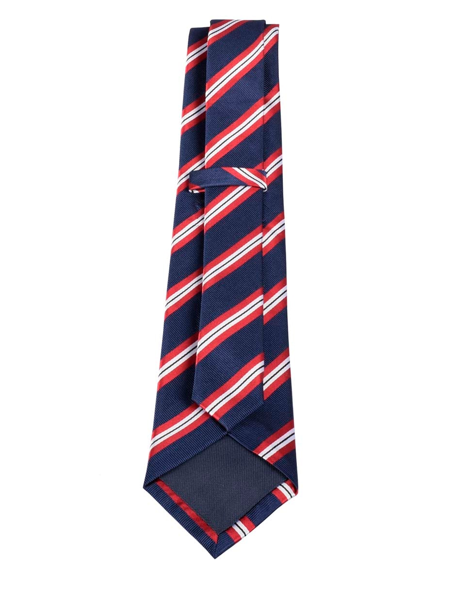 Corbata regular de seda estampado a rayas para hombre 3