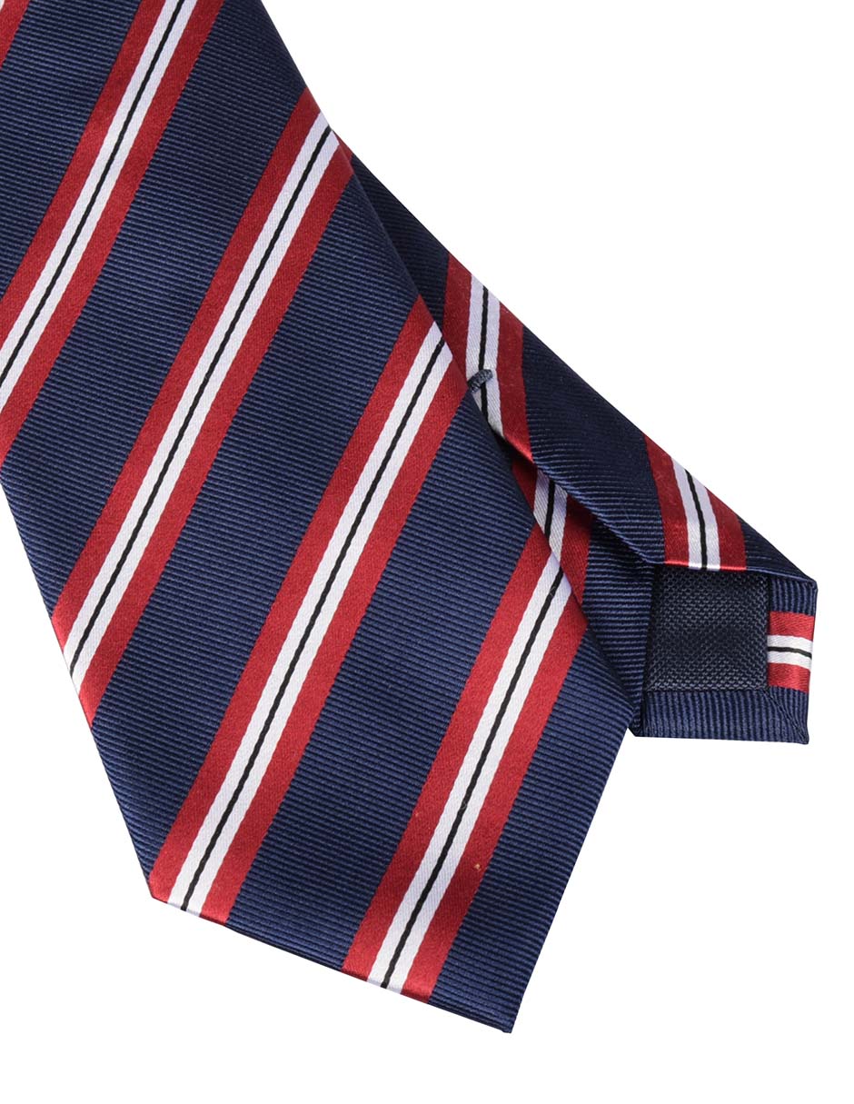 Corbata regular de seda estampado a rayas para hombre 2