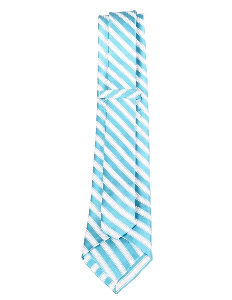 Corbata regular de seda estampado a rayas para hombre 3