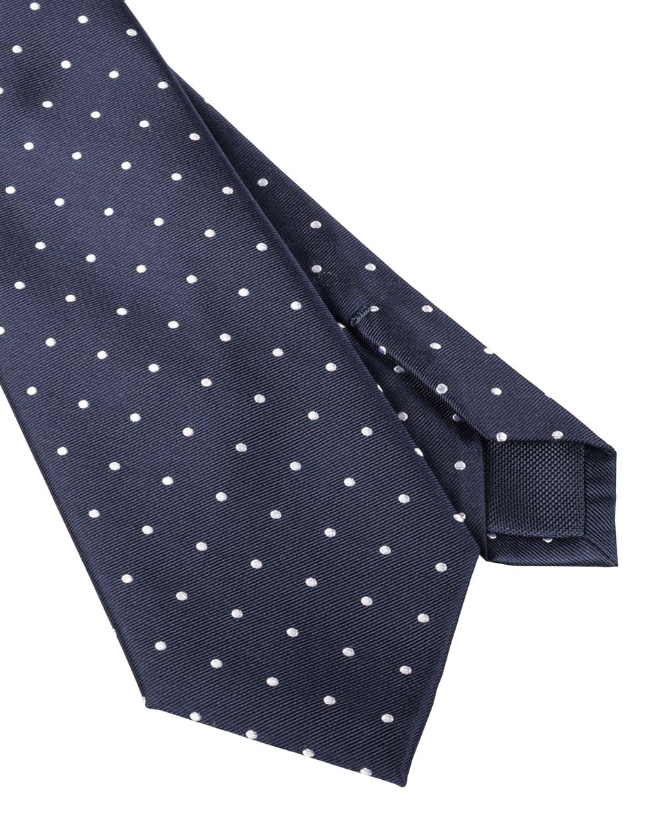 Corbata regular de seda estampado lunares para hombre 2