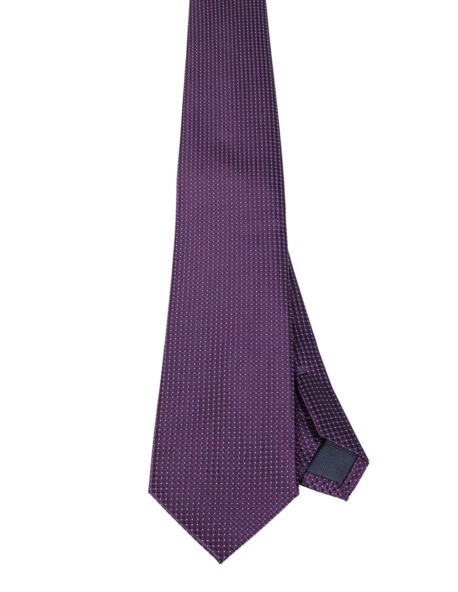 Corbata regular de seda estampado a cuadros para hombre