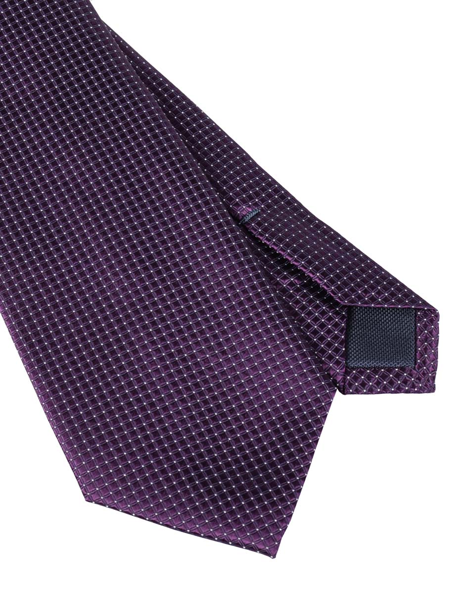 Corbata regular de seda estampado a cuadros para hombre 2