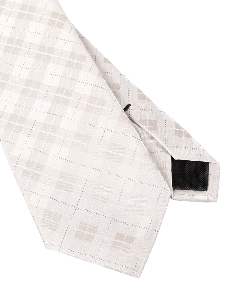 Corbata regular de seda estampado a cuadros para hombre 2