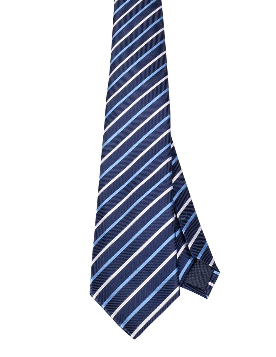 Corbata regular de seda estampado a rayas para hombre