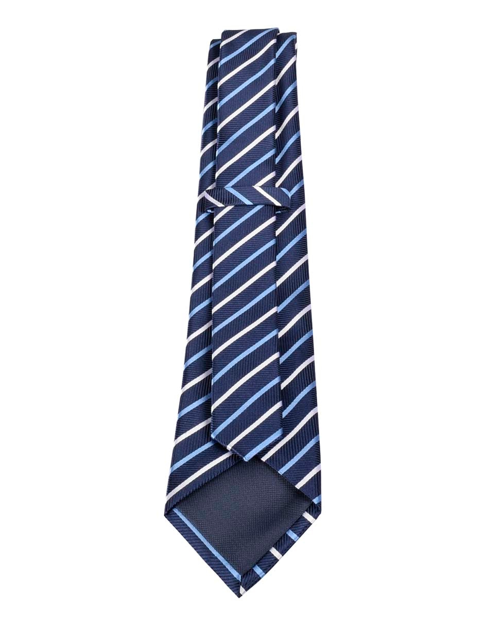 Corbata regular de seda estampado a rayas para hombre 3