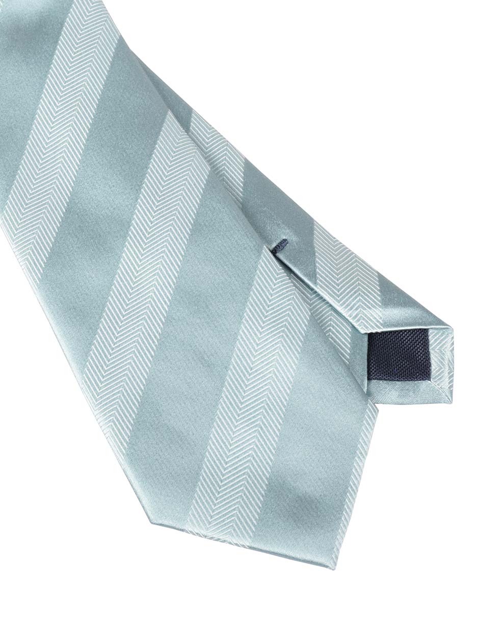 Corbata regular de seda estampado a rayas para hombre 2