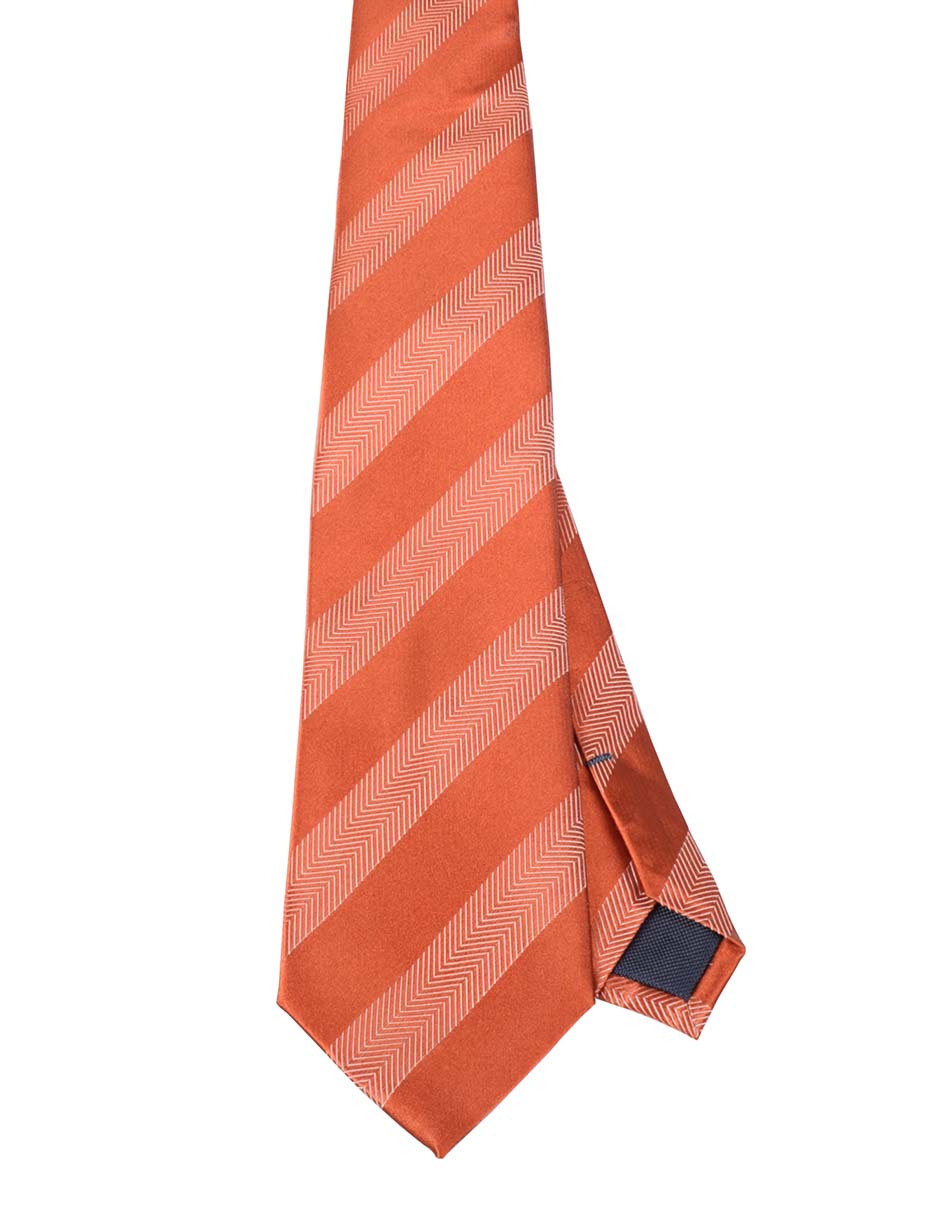Corbata regular de seda estampado a rayas para hombre