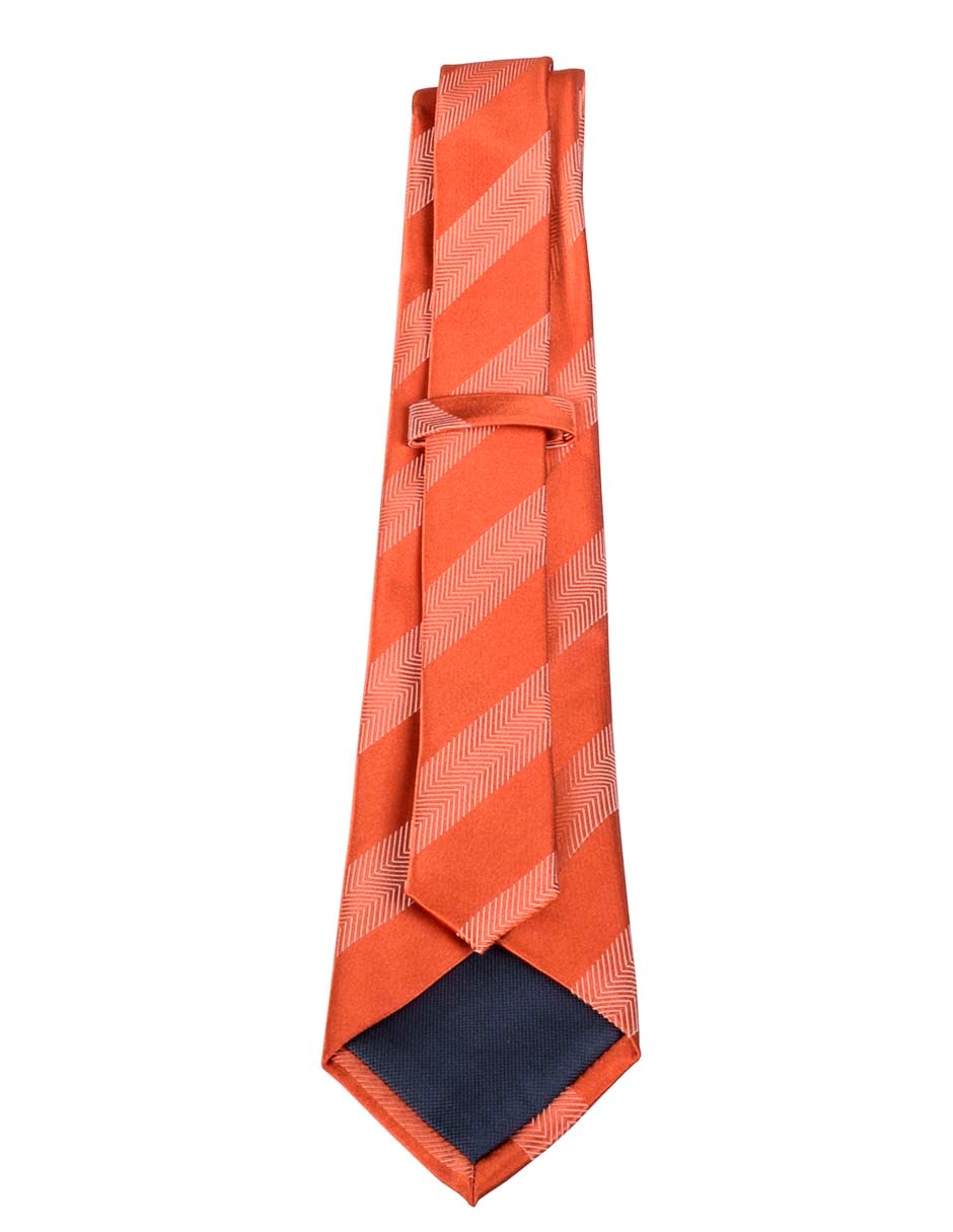 Corbata regular de seda estampado a rayas para hombre 3
