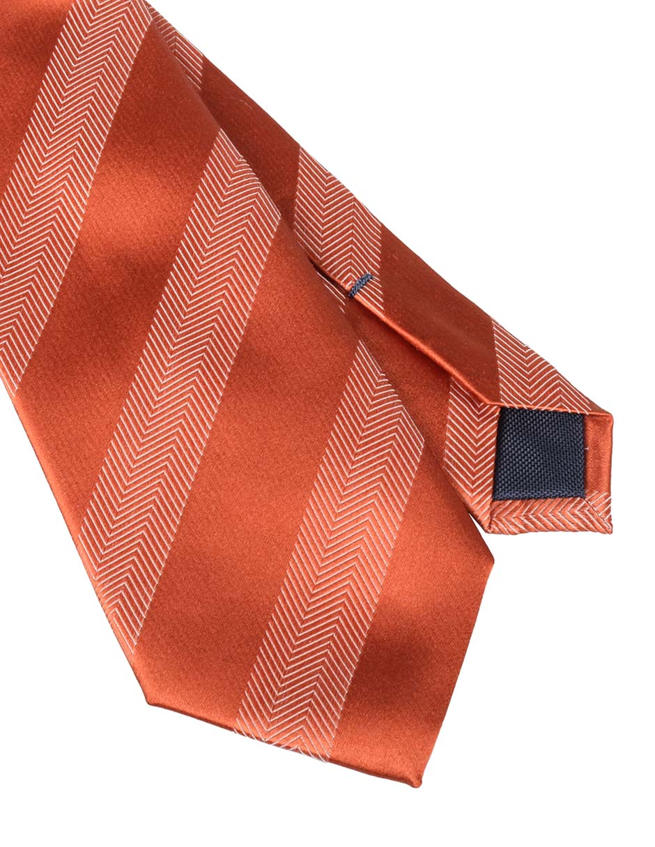 Corbata regular de seda estampado a rayas para hombre 2