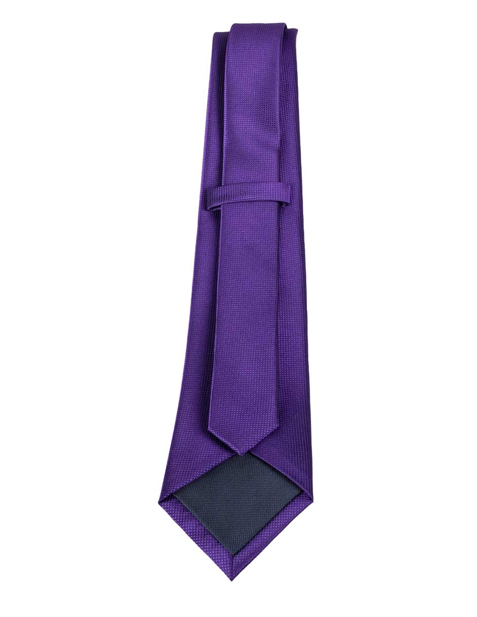 Corbata regular de seda estampado a cuadros para hombre 3