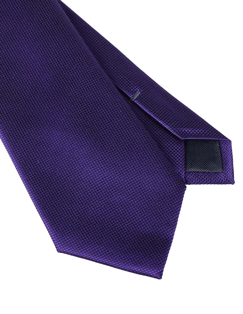 Corbata regular de seda estampado a cuadros para hombre 2