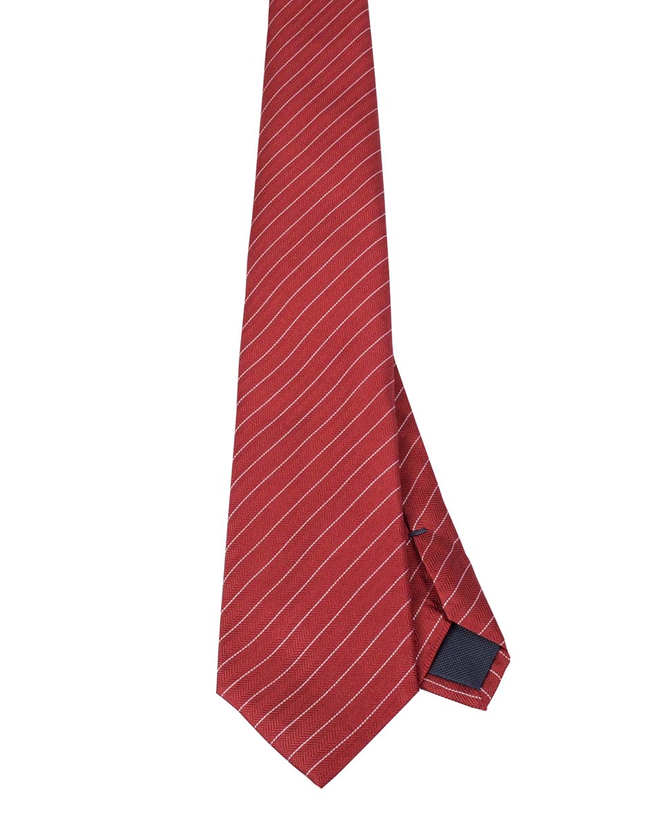 Corbata regular de seda estampado a rayas para hombre