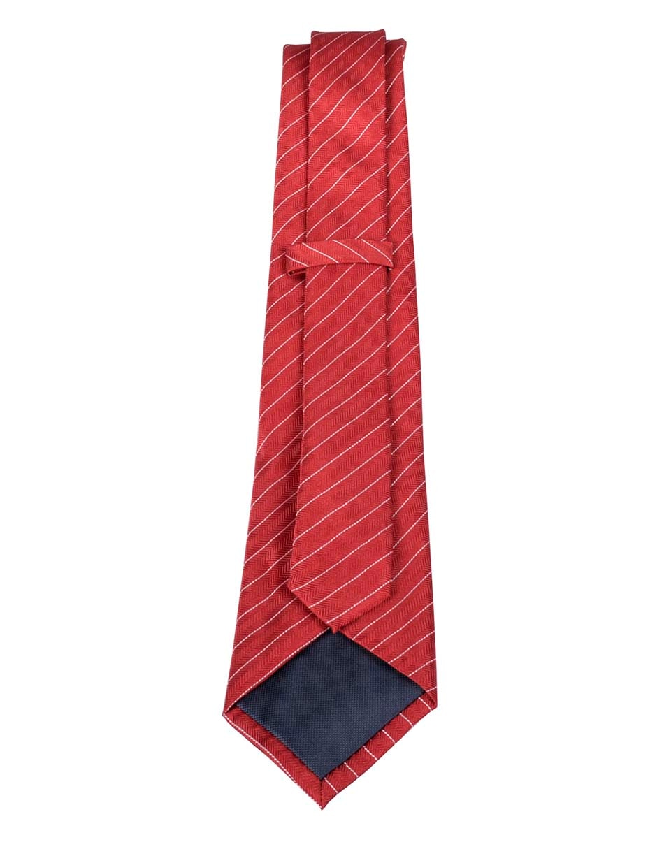 Corbata regular de seda estampado a rayas para hombre 3